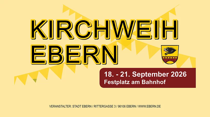Kirchweih 2026 Kirchweih 2026 18. - 21. September 2026 Festplatz am Bahnhof